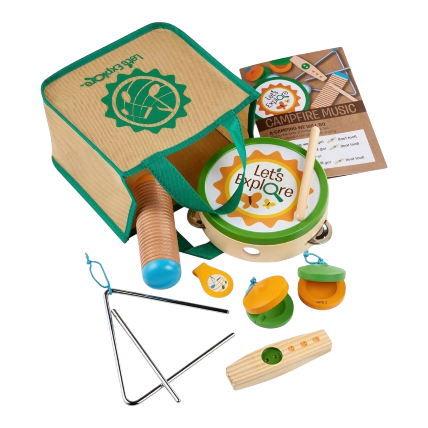 Melissa & Doug Let’s Explore Camp Music Wooden and Metal Instruments Play Set –