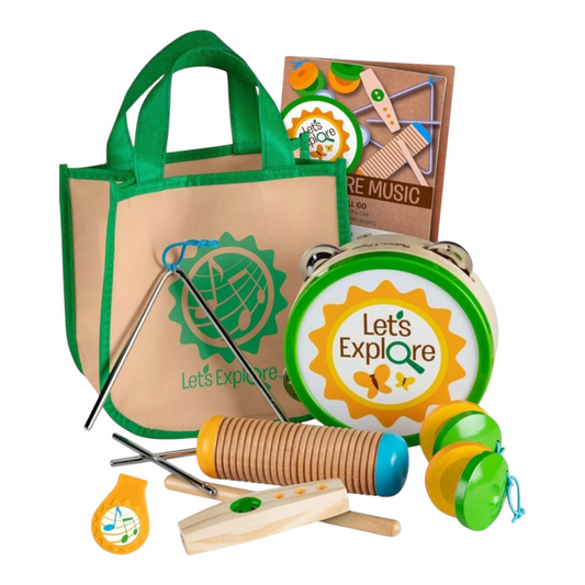 Melissa & Doug Let’s Explore Camp Music Wooden and Metal Instruments Play Set –